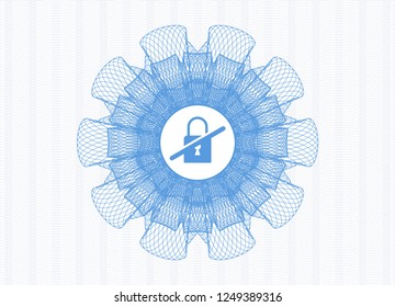 Light blue abstract linear rosette with inaccessible icon inside