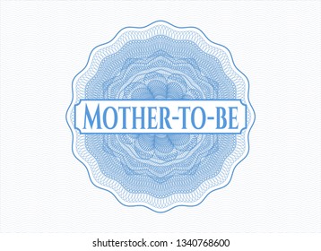 Light blue abstract linear rosette with text Mother-to-be inside