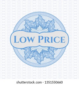 Light blue abstract linear rosette with text Low Price inside