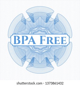 Light blue abstract linear rosette with text BPA Free inside