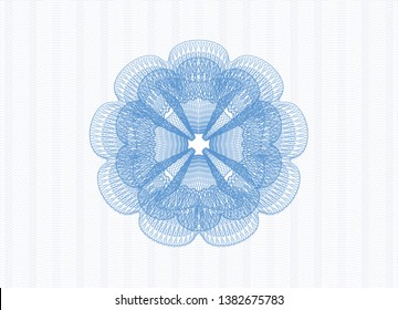 Light blue abstract linear rosette. Vector Illustration. Detailed.