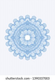 Light blue abstract linear rosette. Vector Illustration. Detailed.