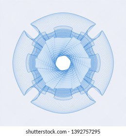Light blue abstract linear rosette. Vector Illustration. Detailed.