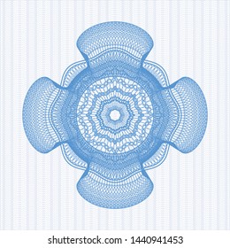 Light blue abstract linear rosette. Vector Illustration. Detailed.