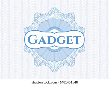 Light blue abstract linear rosette with text Gadget inside