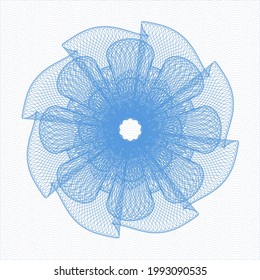 Light blue abstract linear rosette. Vector Illustration. Detailed. 