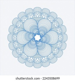 Light blue abstract linear rosette. Vector Illustration. Detailed. 