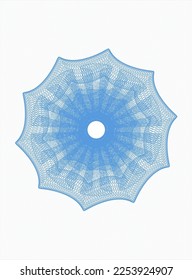 Light blue abstract linear rosette. Vector Illustration. Detailed. 