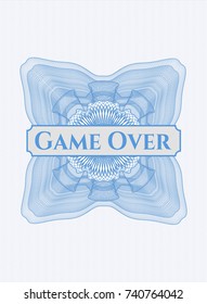 Light blue abstract linear rosette with text Game Over inside