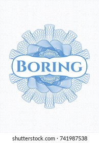 Light blue abstract linear rosette with text Boring inside