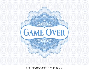 Light blue abstract linear rosette with text Game Over inside