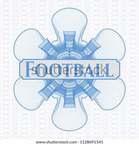 Light blue abstract linear rosette with text Football inside