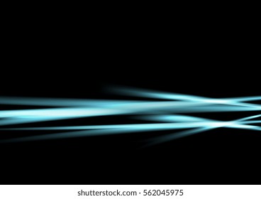 Light blue abstract luminous stripes on black background. Vector template design  eps 10