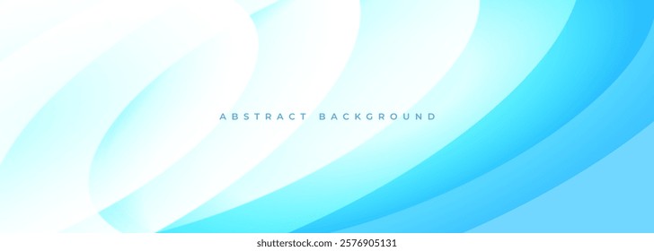 Light blue abstract modern wide background with circle shapes. Vector illustration