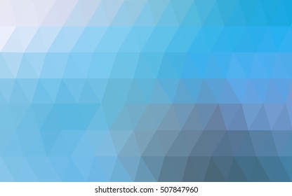 Light blue abstract mosaic template. Triangular geometric sample with gradient.  The polygonal design can be used for your web site.