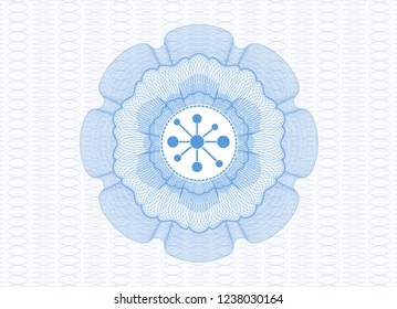Light blue abstract rosette with business network icon inside