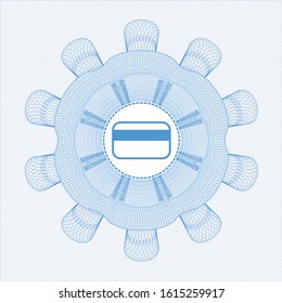 Light blue abstract rosette with credit card icon inside