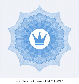 Light blue abstract rosette with crown icon inside