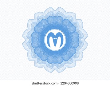 Light blue abstract rosette with goat head icon inside