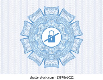 Light blue abstract rosette with inaccessible icon inside