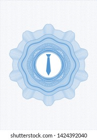 Light blue abstract rosette with necktie icon inside