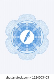 Light blue abstract rosette with pen icon inside