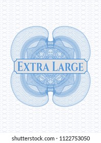Light blue abstract rosette with text Extra Large inside