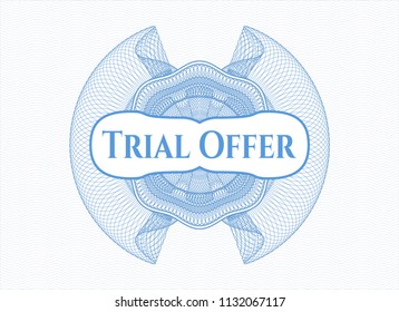 Light blue abstract rosette with text Trial Offer inside