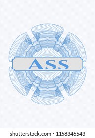 Light blue abstract rosette with text Ass inside