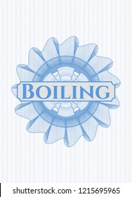 Light blue abstract rosette with text Boiling inside