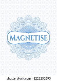 Light blue abstract rosette with text Magnetise inside
