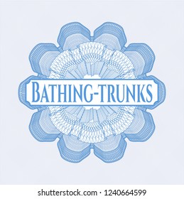 Light blue abstract rosette with text Bathing-trunks inside