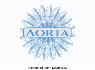 Light blue abstract rosette with text Aorta inside