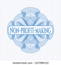 Light blue abstract rosette with text Non-profit-making inside