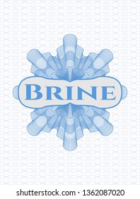 Light blue abstract rosette with text Brine inside