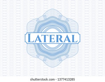 Light blue abstract rosette with text Lateral inside