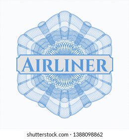 Light blue abstract rosette with text Airliner inside