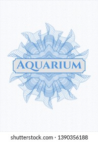 Light blue abstract rosette with text Aquarium inside