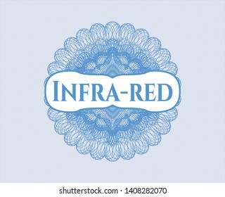 Light blue abstract rosette with text Infra-red inside