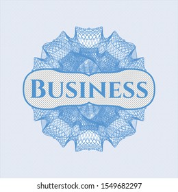 Light blue abstract rosette with text Business inside