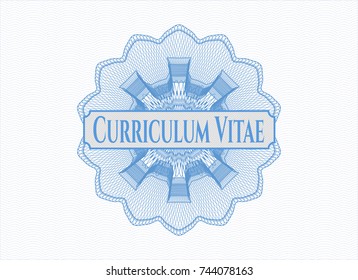 Light blue abstract rosette with text Curriculum Vitae inside