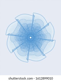 Light blue abstract rosette. Vector Illustration. Detailed.