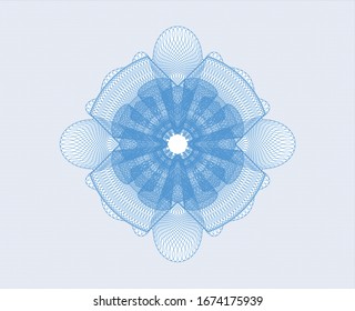 Light blue abstract rosette. Vector Illustration. Detailed.