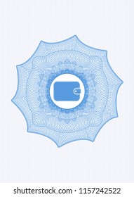 Light blue abstract rosette with wallet icon inside