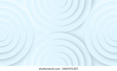 Light blue abstract vector 3D background with glowing circles. Abstract design for decor, wallpaper, covers, posters or banners.