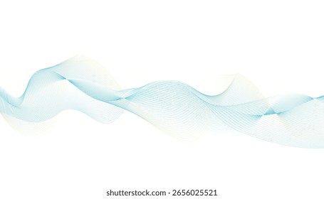 Light Blue Abstract Wave Lines on White Background