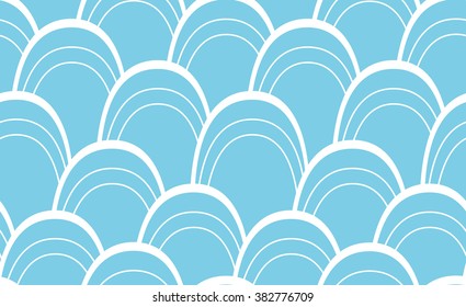 Light blue abstract waves pattern - seamless ocean background 