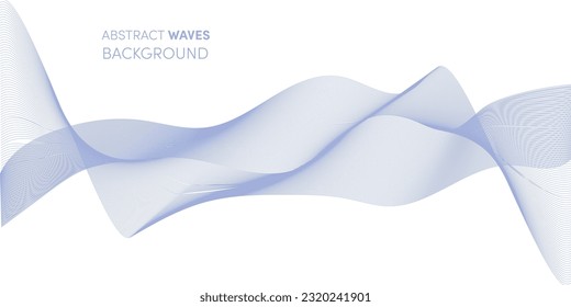 Light blue abstract waves shapes background, Vector line art, waves pattern
