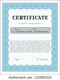Light blue Awesome Certificate template. Money Pattern design. Customizable, Easy to edit and change colors. With quality background. 