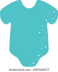 Light Blue Baby Bodysuit with Playful White Dots Vector Illustration